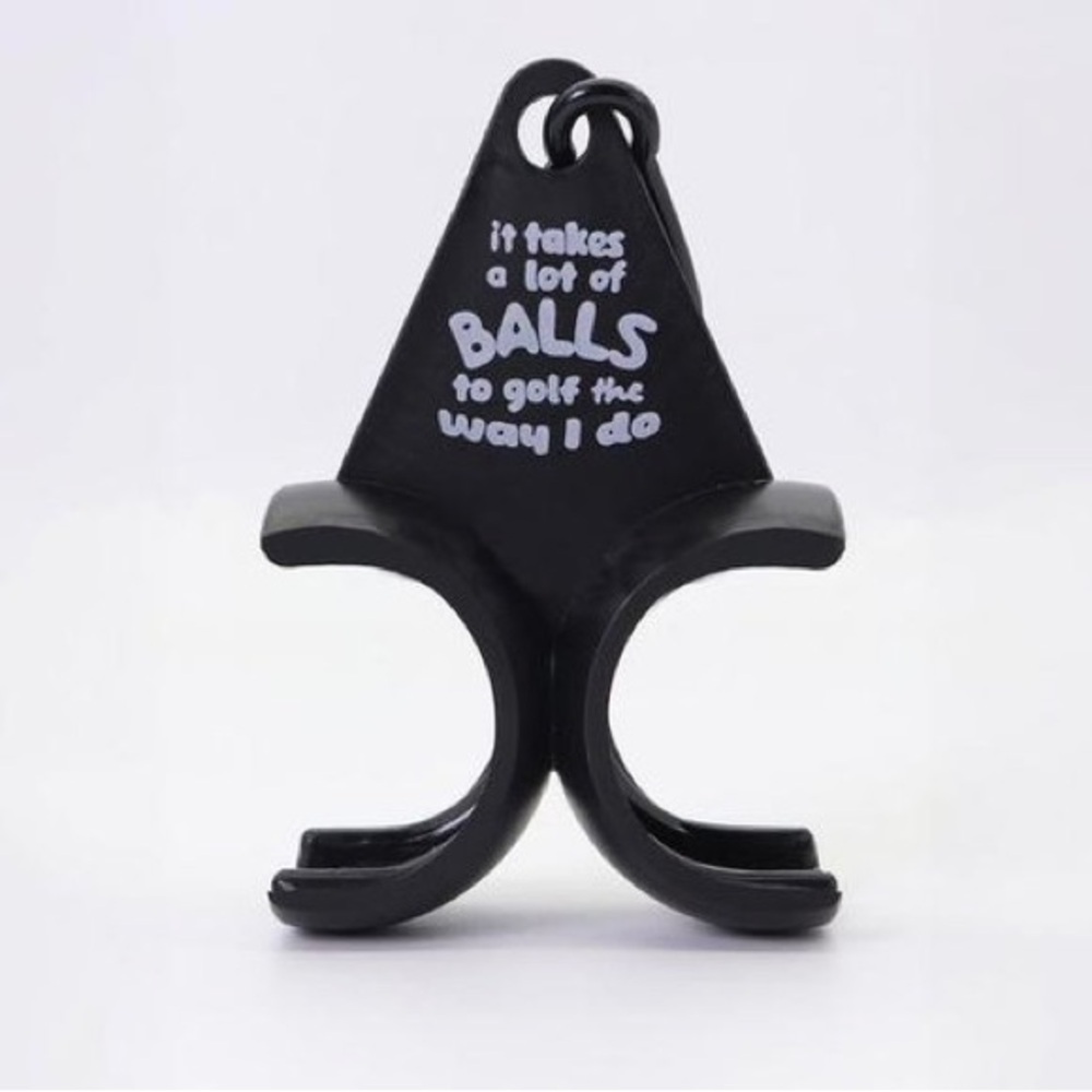 Black Golf ball Holder with Humorous Text